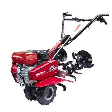 Motocultor Honda FJ500 1 Motocultor Honda FJ500 potente, silencioso, económico, seguro, cómodo, fácil de utilizar, con controles ergonómicos y manillares ajustables. Alto rendimiento y consumo eficiente.